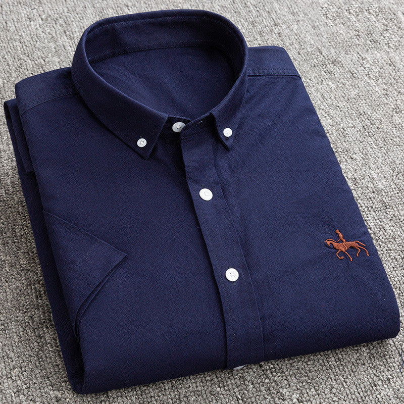 Alan – Men's Short-Sleeved Oxford Cotton Shirt