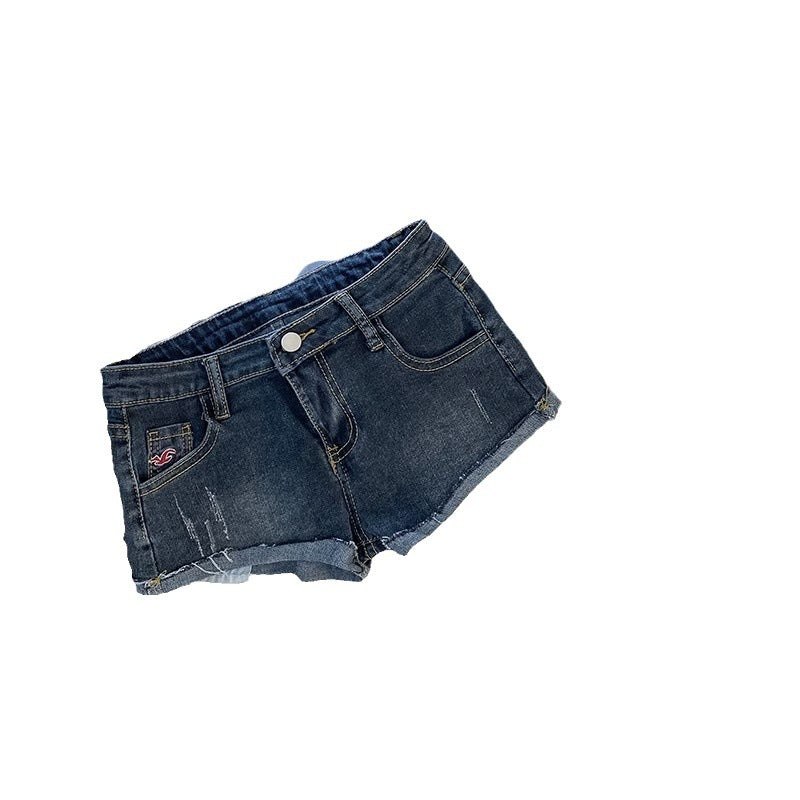 Georgina – Low Waist Denim Super Short Shorts