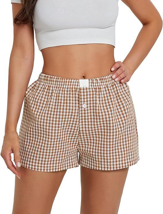 Michelle – Casual Plaid Beach Shorts