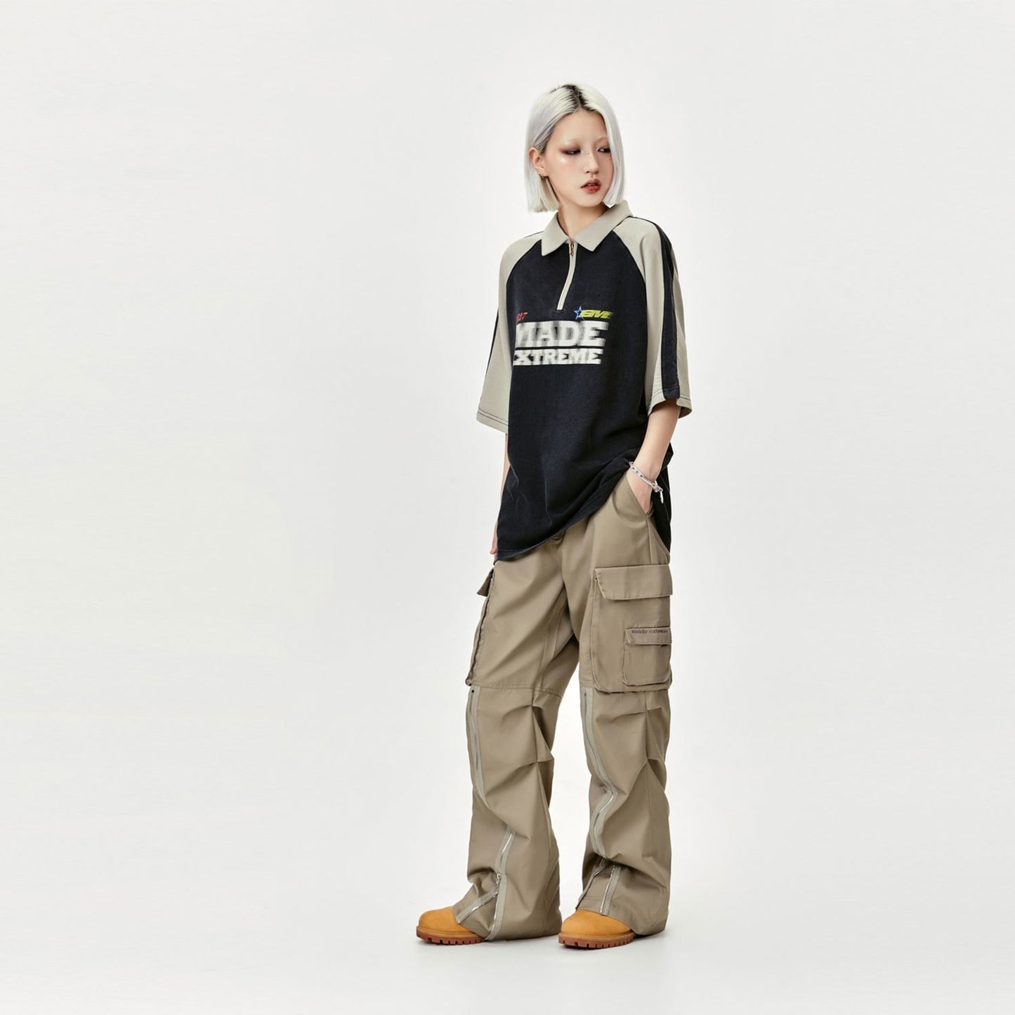 Giles – Retro Contrast Half-Zip Polo