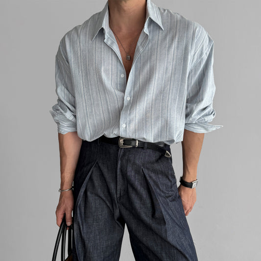 Tony – Striped Non-Iron Long-Sleeved Shirt