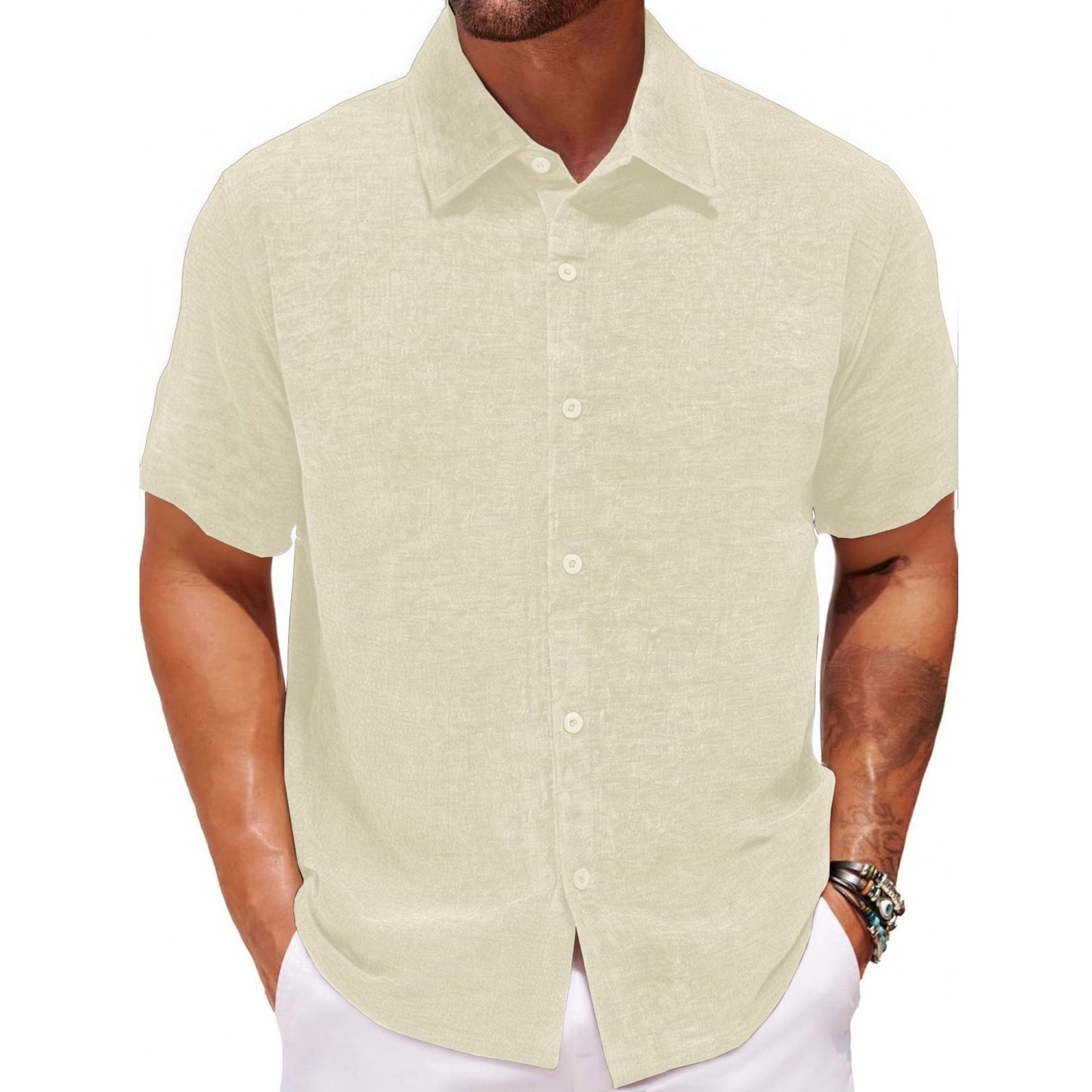 Kenny – Gold Velvet Casual Short Sleeve Shirt