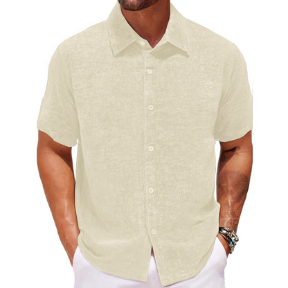 Kenny – Gold Velvet Casual Short Sleeve Shirt