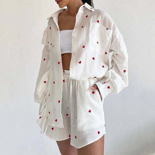 Laura – Women's Heart Print Leisure Suit