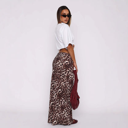 Francesca – Fashion Leopard Print Long Skirt