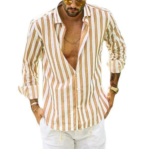 Steven – Striped Polo Collar Shirt
