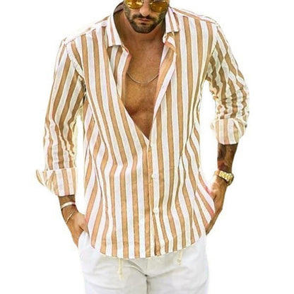 Steven – Striped Polo Collar Shirt