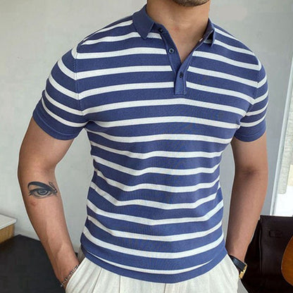 Gilbert – Blue Striped Business Polo