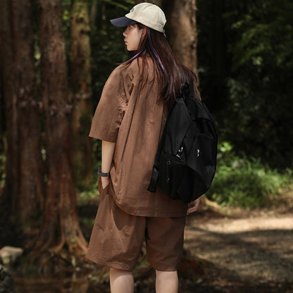Shannon – Versatile Polo Collar Shirt and Shorts Set