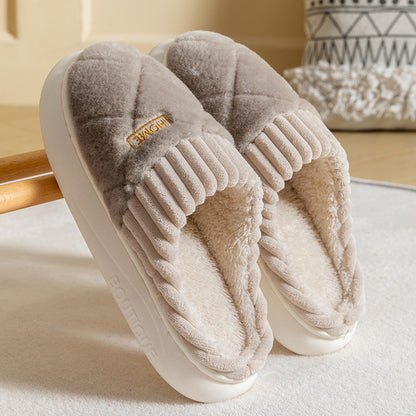 Victoria – Rhombic Stitch Plush Slippers
