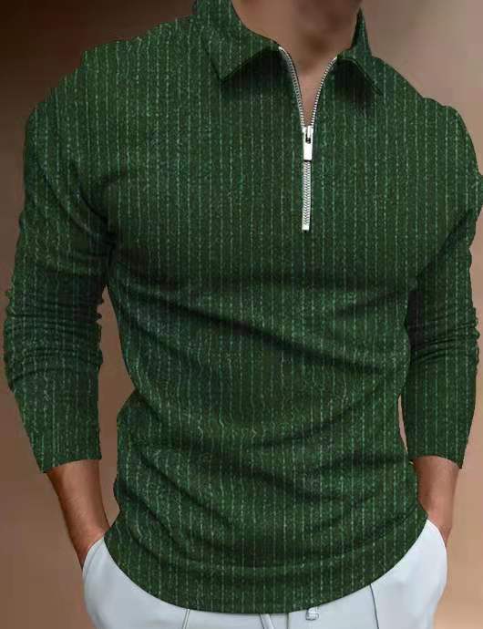 Eddie – Zipper Stripe Long Sleeve Men's T-shirt