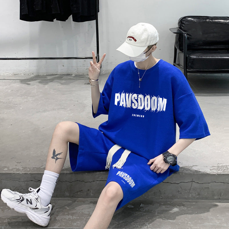 Anthony – Men's Waffle T-shirt with Casual Sports Shorts