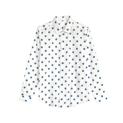 Jacob – Loose Silk Off Shoulder Shirt with Polka Dots
