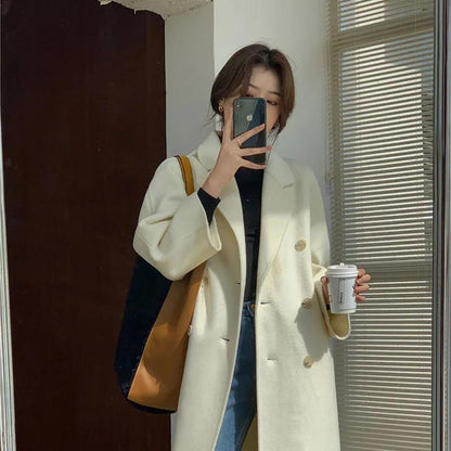 Mandy – Elegant Scarf Collar Woolen Coat