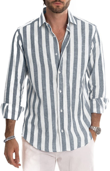 Steven – Striped Polo Collar Shirt