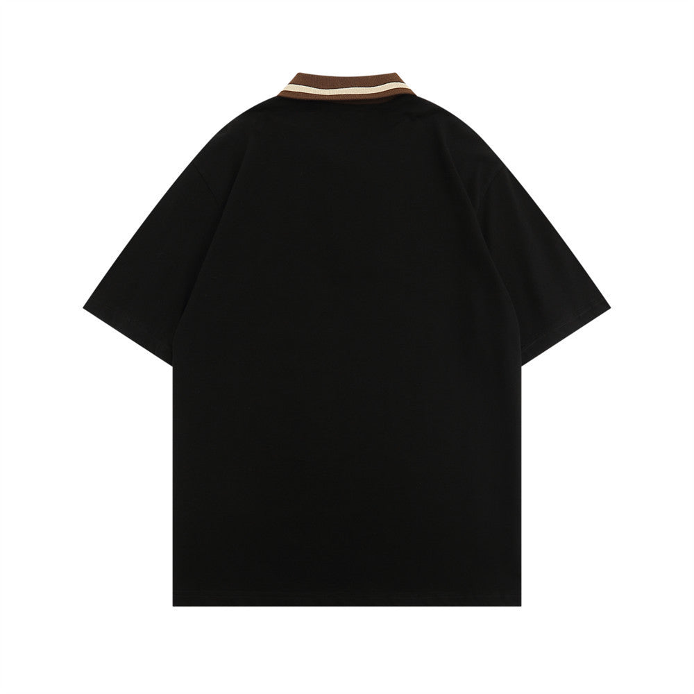 Rick – Short-Sleeved Polo Shirt with Letter Pattern