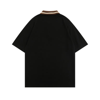 Rick – Short-Sleeved Polo Shirt with Letter Pattern