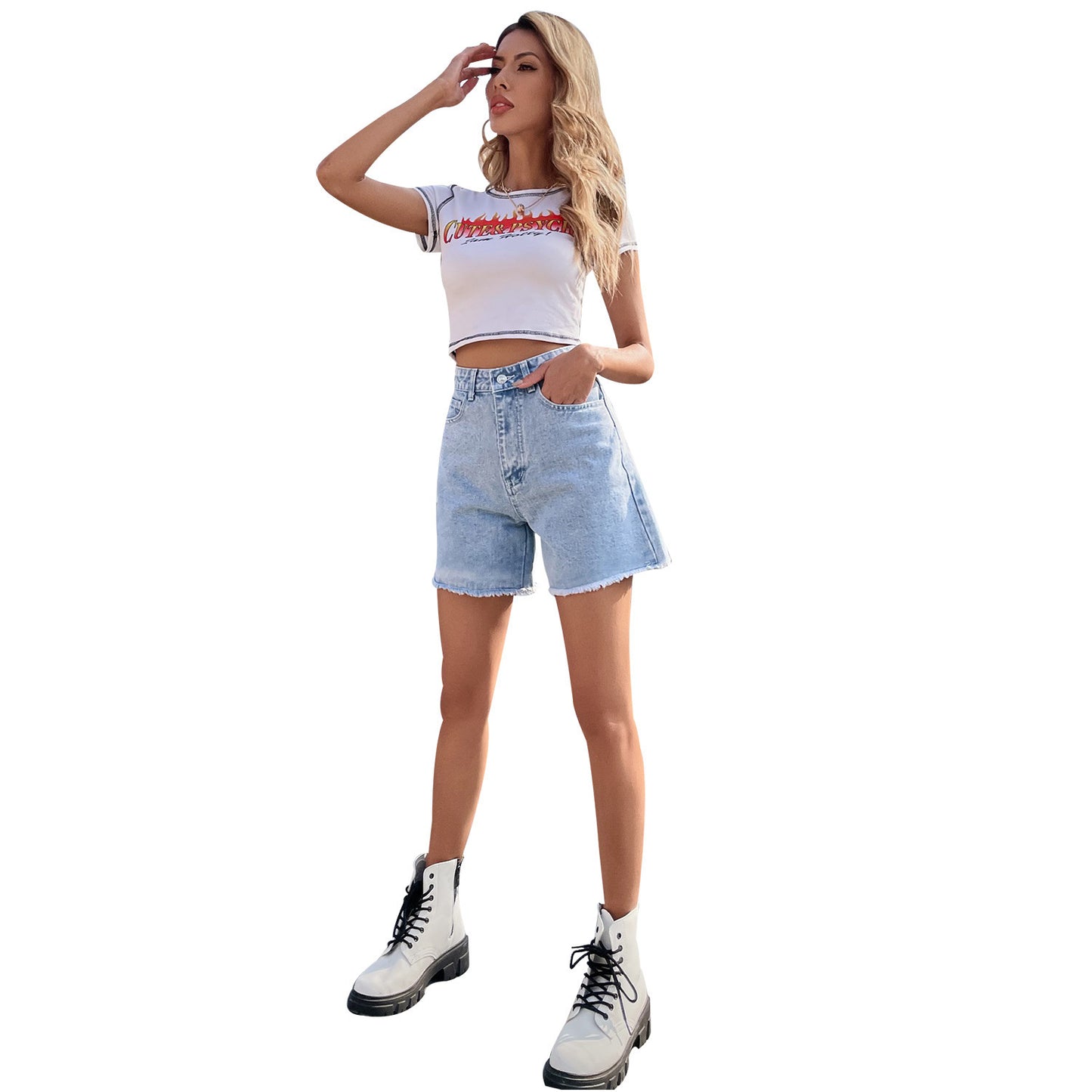 Julie – High Waist Loose Denim Shorts