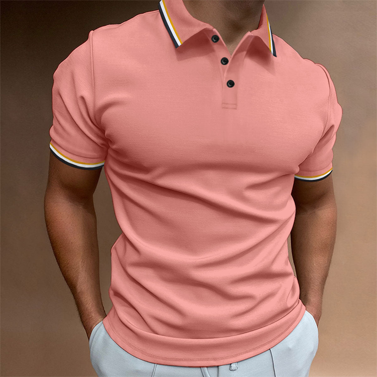 Richard – Slim Ribbed Striped Polo Shirt