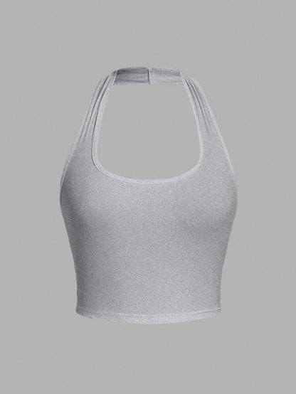 Jade – Cropped Halter Neck Slim Fit Tank Top