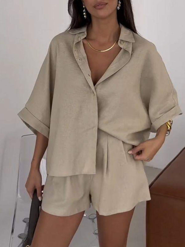 Nicole – Casual Polo Collar Two-Piece Set