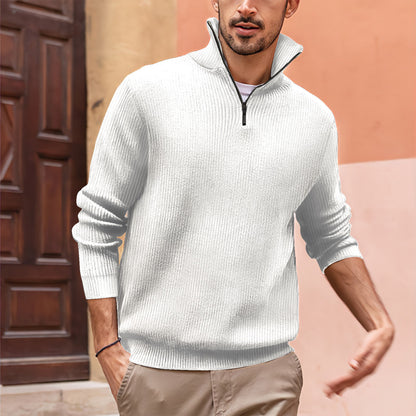 Donald – Men's High Neck Polo Shirt with Zip