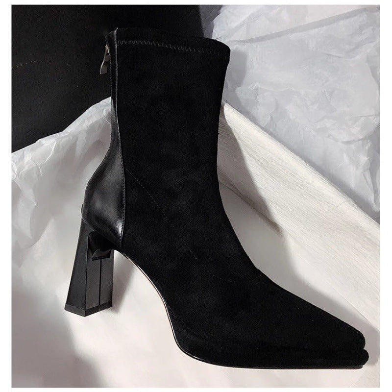 Hayley – Chunky Heel Pointed Toe Ankle Boots