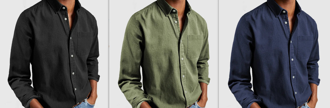 Clive – Men's Long Sleeve Cardigan Shirt
