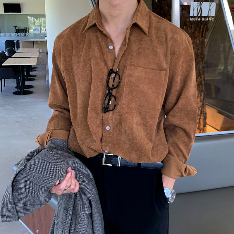 Mark – Retro Corduroy Long-Sleeved Shirt