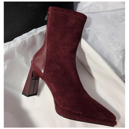 Hayley – Chunky Heel Pointed Toe Ankle Boots