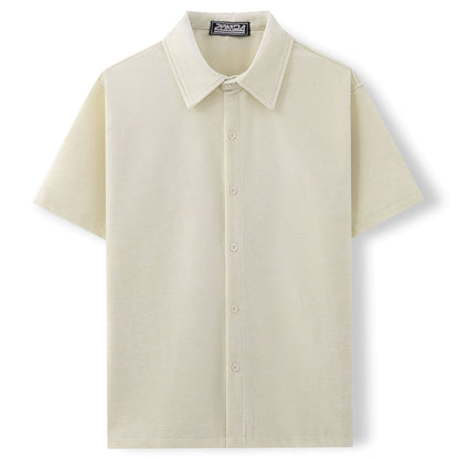 Kenny – Gold Velvet Casual Short Sleeve Shirt