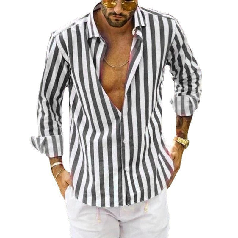 Steven – Striped Polo Collar Shirt