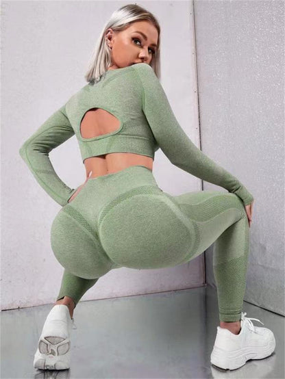 Rachael – Seamless Fitness Set with Hollow Design