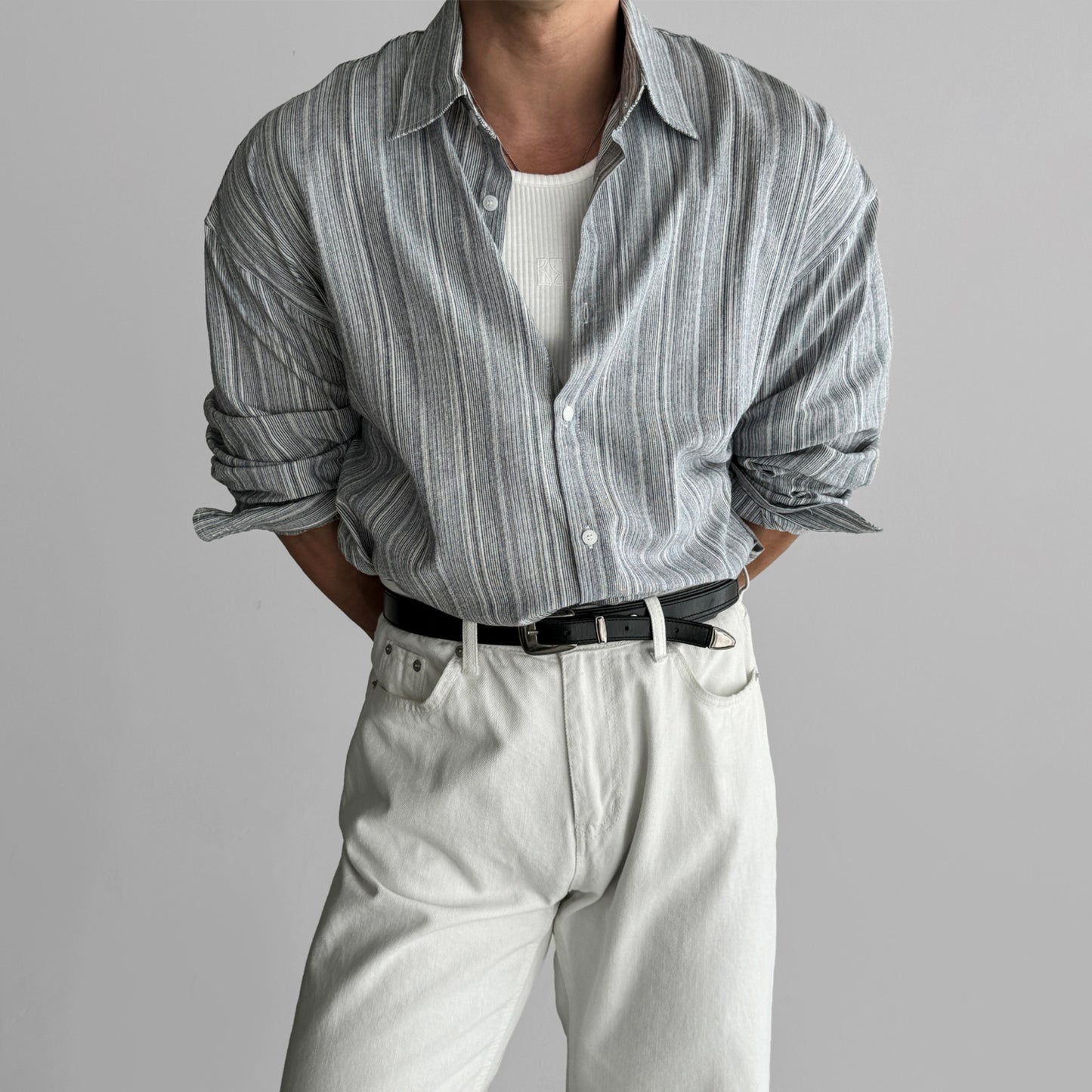 Tony – Striped Non-Iron Long-Sleeved Shirt