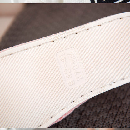 Tara – Striped Linen Slippers