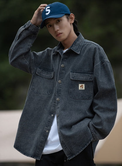 Norman – Washed Retro Long Sleeved Shirt