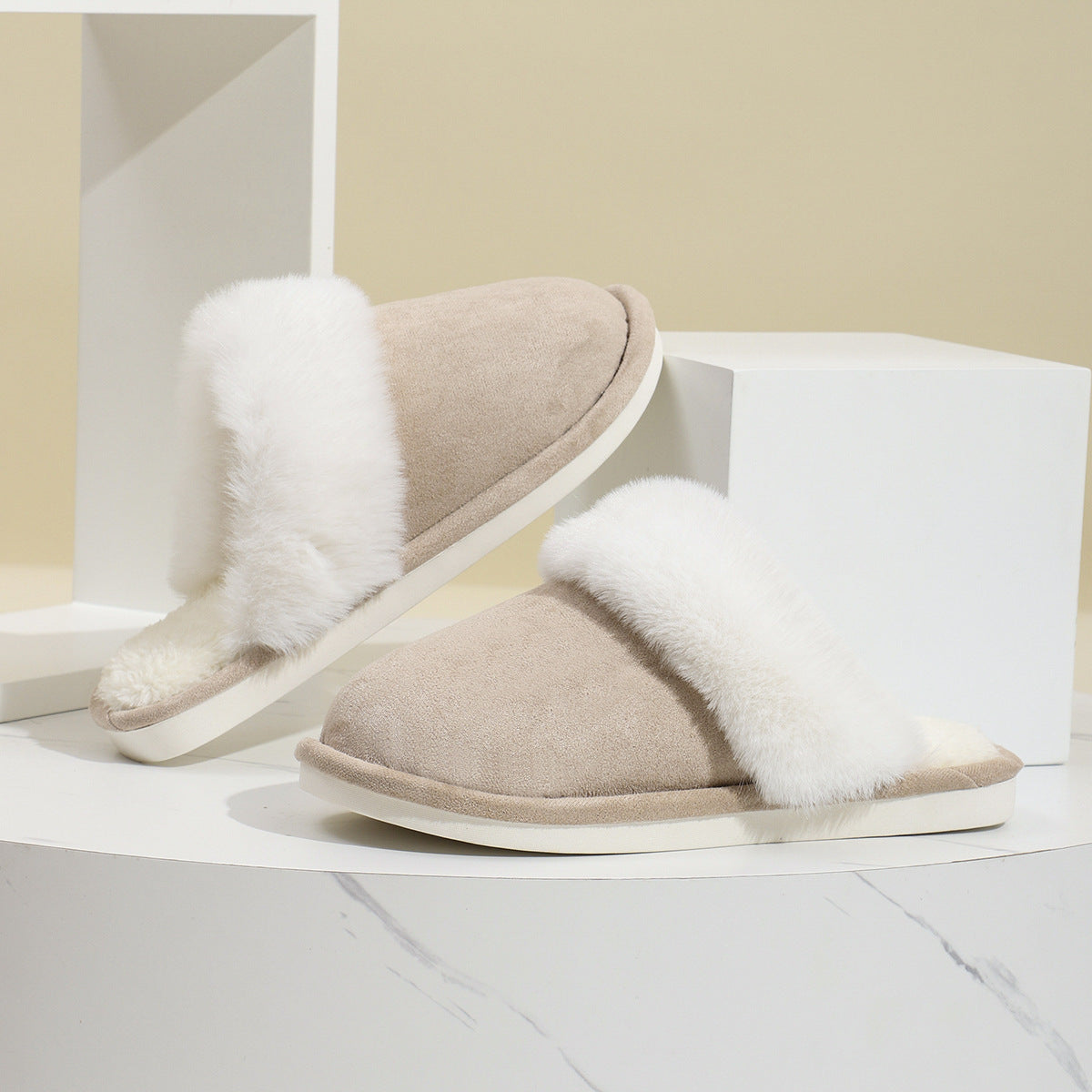 Hannah – Cozy Vegan Suede Slippers