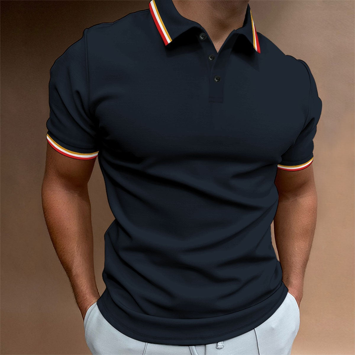 Richard – Slim Ribbed Striped Polo Shirt