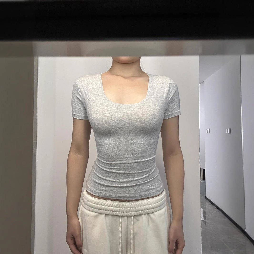 Adele – Women's Slim Fit Sports Top with U-Collar