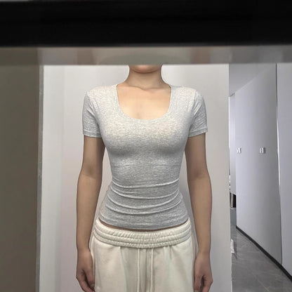 Adele – Women's Slim Fit Sports Top with U-Collar
