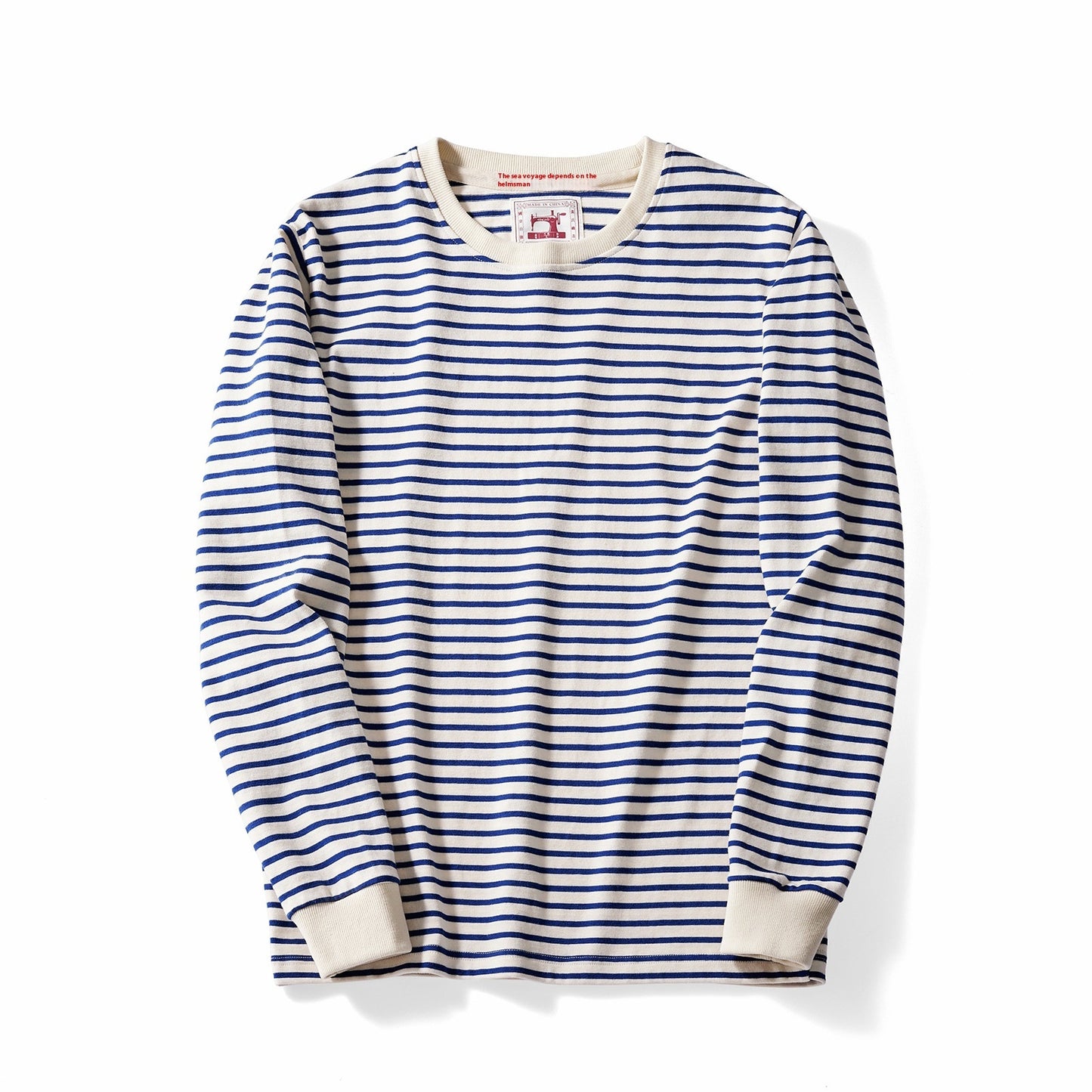 Allan – Classic Striped Cotton Long Sleeve T-Shirt