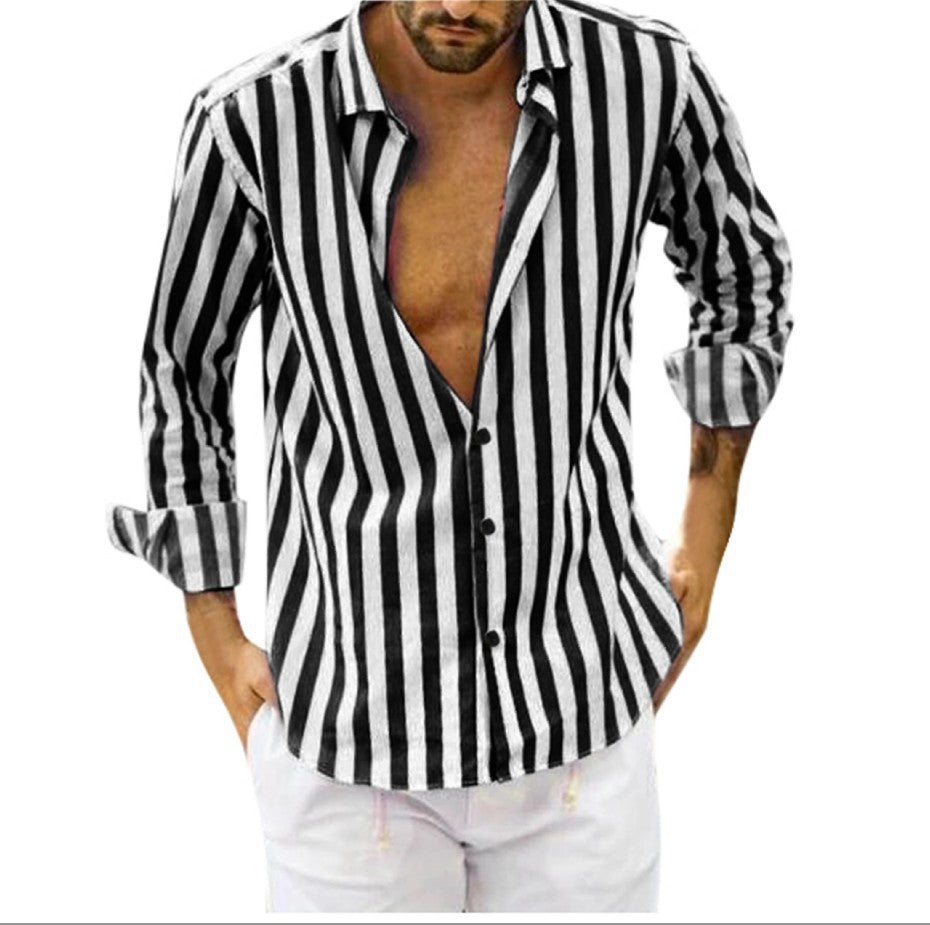 Steven – Striped Polo Collar Shirt