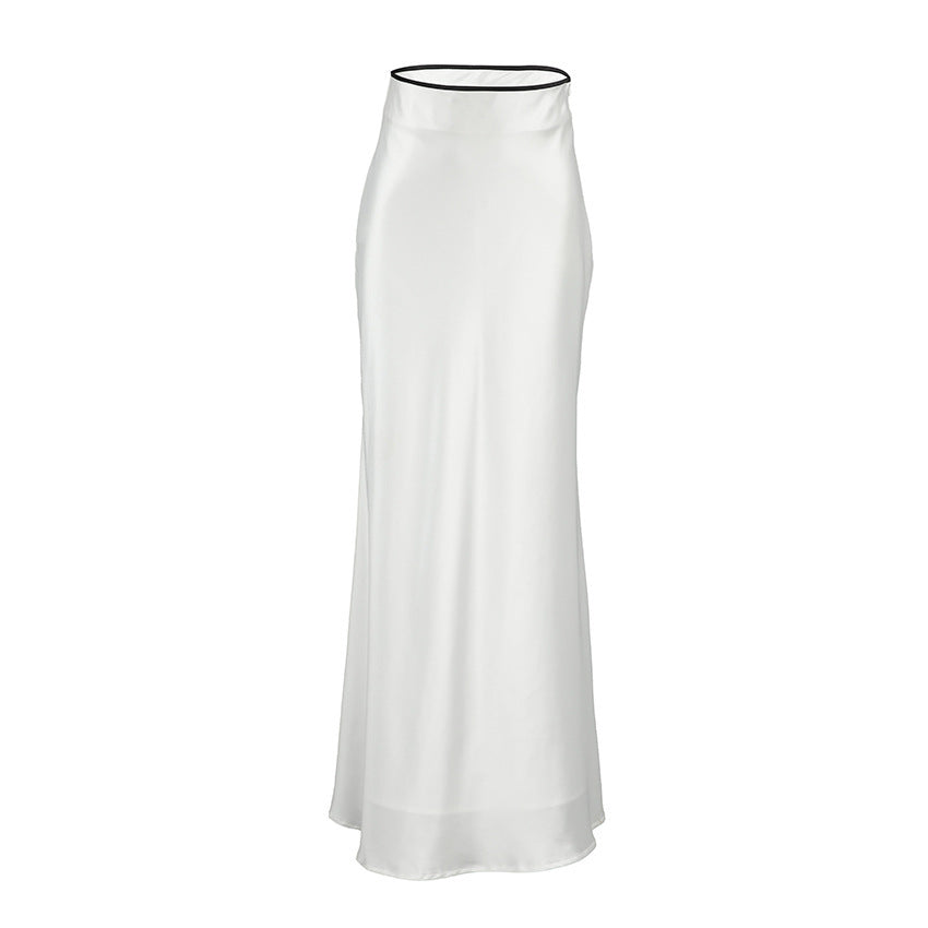 Juliet – Elegant White Satin Fishtail Skirt