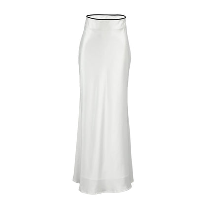 Juliet – Elegant White Satin Fishtail Skirt