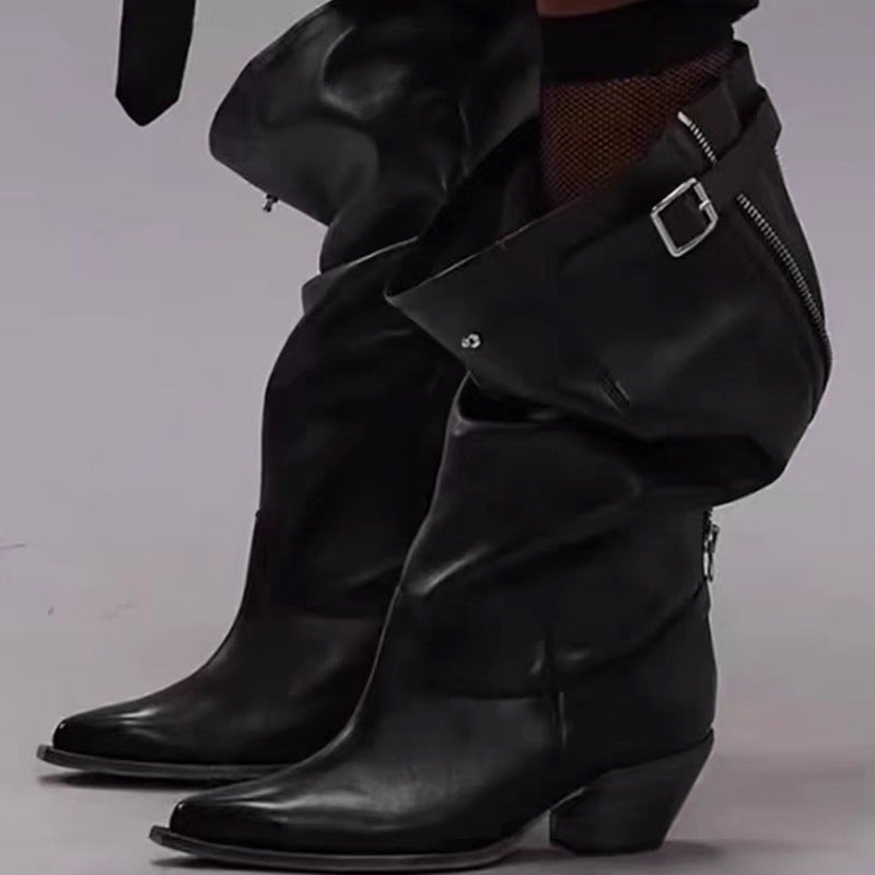 Claire – Chic Pleated Boots