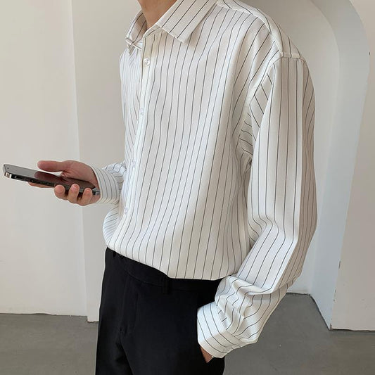 Perry – Silky Striped Casual Overshirt
