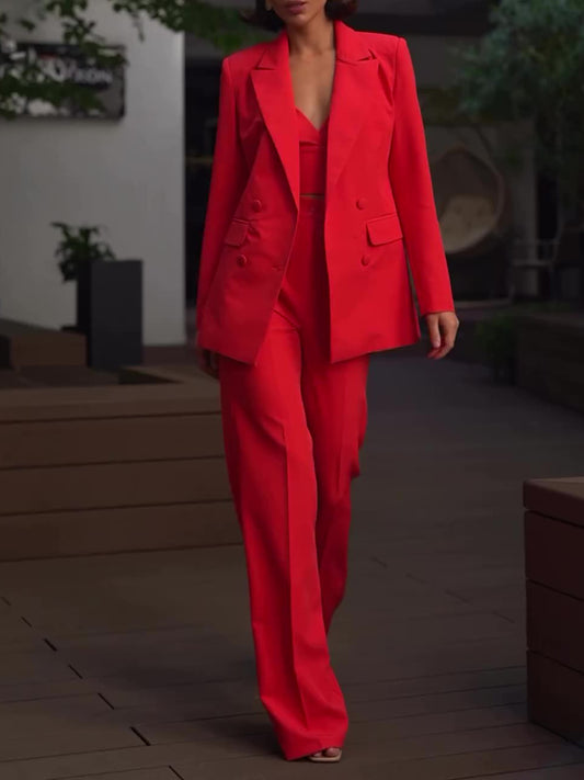 Tara – Elegant Three-piece Suit with Camisole and High-waisted Pants