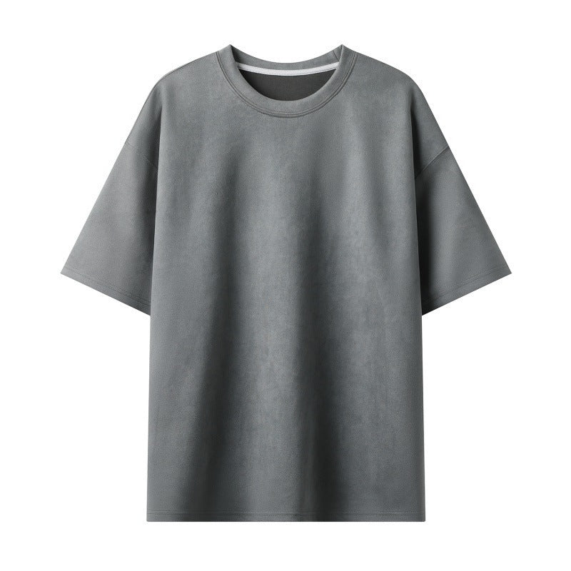 Nigel – Men's Loose Vegan Suede Pullover T-Shirt