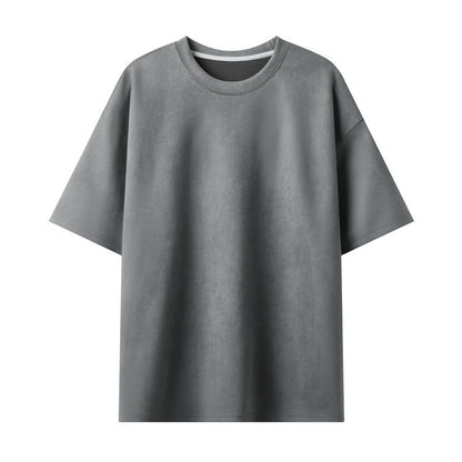 Nigel – Men's Loose Vegan Suede Pullover T-Shirt
