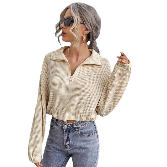 Felix – Drawstring Lapel Knitted Pullover Shirt